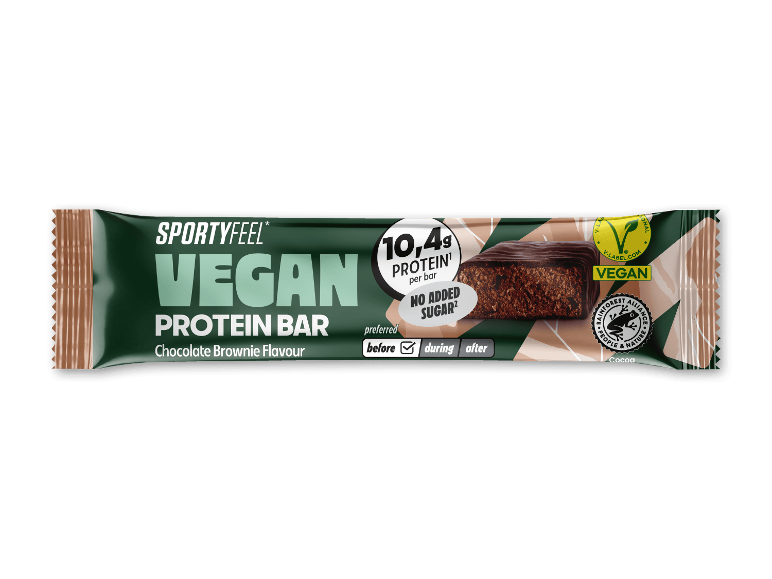 Vegansk proteinbar med smag af chokoladebrownie