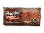Chokolade morgenmadskiks med illustrationer af hvede og kakaobønner