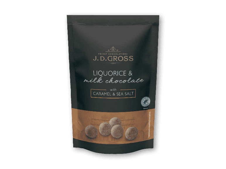 Lakrids og mælkechokolade med karamel og havsalt