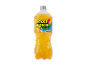 Orange sodavand i plastflaske med etiket, der angiver '0 Kalorier'.