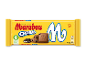 Mælkechokolade med kiksekrummer i gul emballage.