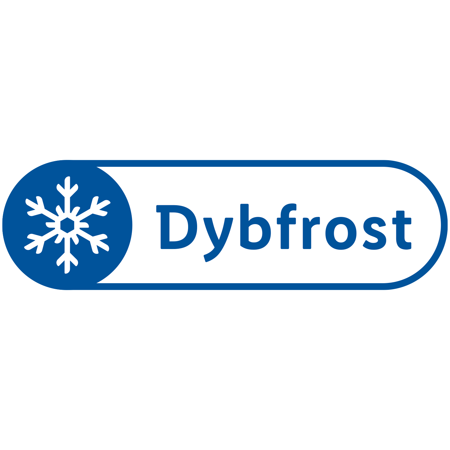 Dybfrost etiket med snefnugikon.