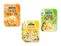 Tre pakker med kandiseret appelsinskal, citronskal og frugtmix til bagning.