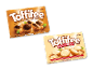To æsker karamel- og chokoladekonfekt, en klassisk og en med hvid chokolade.