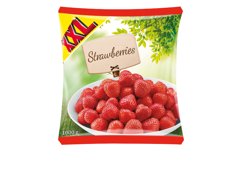 Pakke med frosne jordbær Freshona XXL, 1000 g.