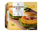 Æske med 4 klassiske kyllingeburgerbøffer med tilberedningsvejledning og en vægt på 500g.