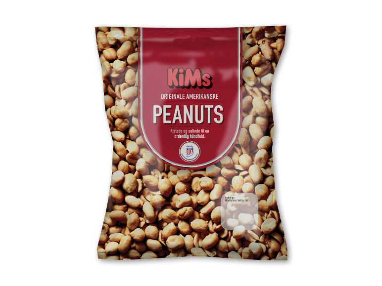Pose med ristede og saltede peanuts.