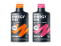 To energigeler, appelsin & kiwi og solbær & hindbær, 30g hver, 76-77 kcal pr. portion.