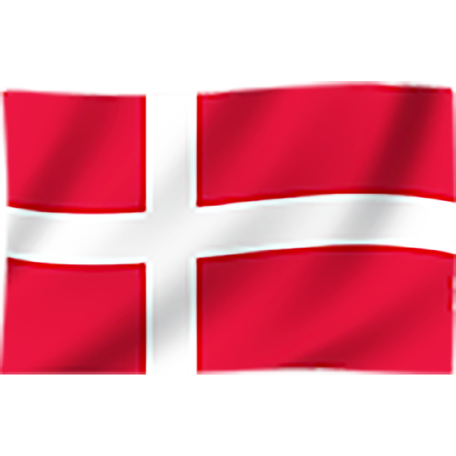 Danish flag med rødt felt og hvidt kors.