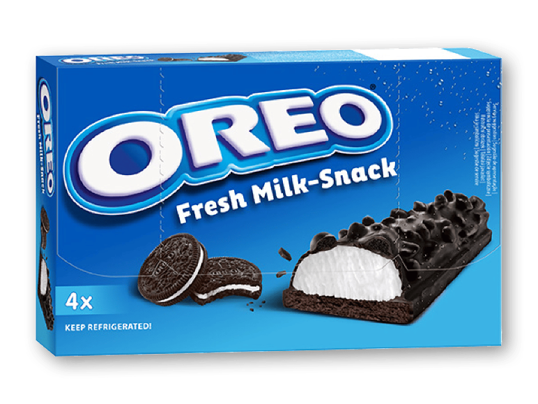 Kølet mælkesnack med kakaovertræk og cremecremefyld, 4-pak