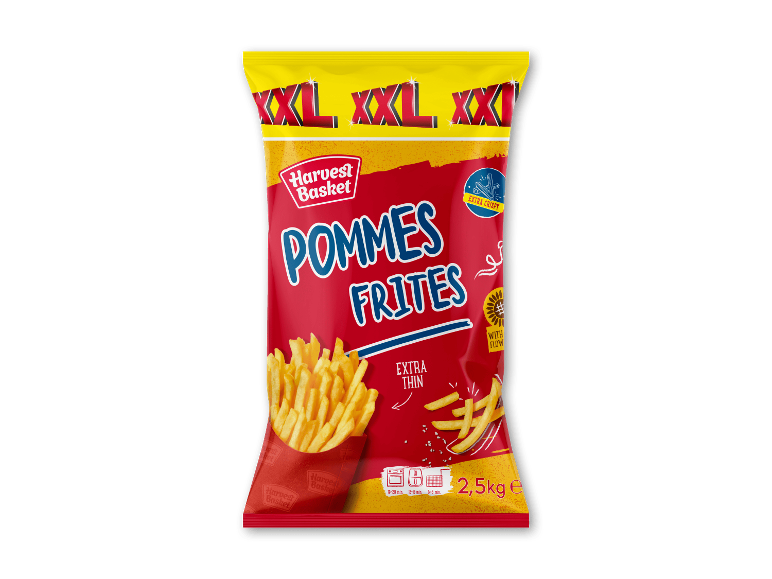 Harvest Basket Pommes Frites XXL, 2,5 kg pose med ekstra tynde pomfritter.