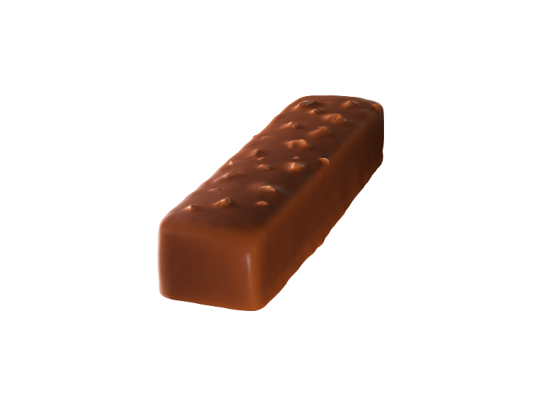 Chokoladebar med nøddebidder.