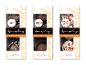 Tre pakker chokoladeovertrukne flødeboller med kokos, mørk chokolade og hindbær-lakrids smag.