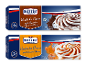 Vaniljeis med chokolade- og karamelsauce i 3-pak.