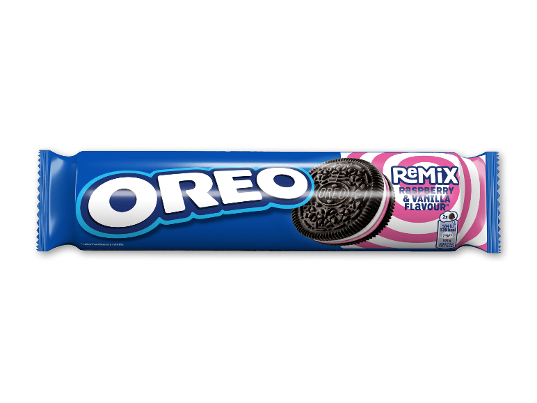 Oreo Remix småkager med hindbær- og vaniljesmag