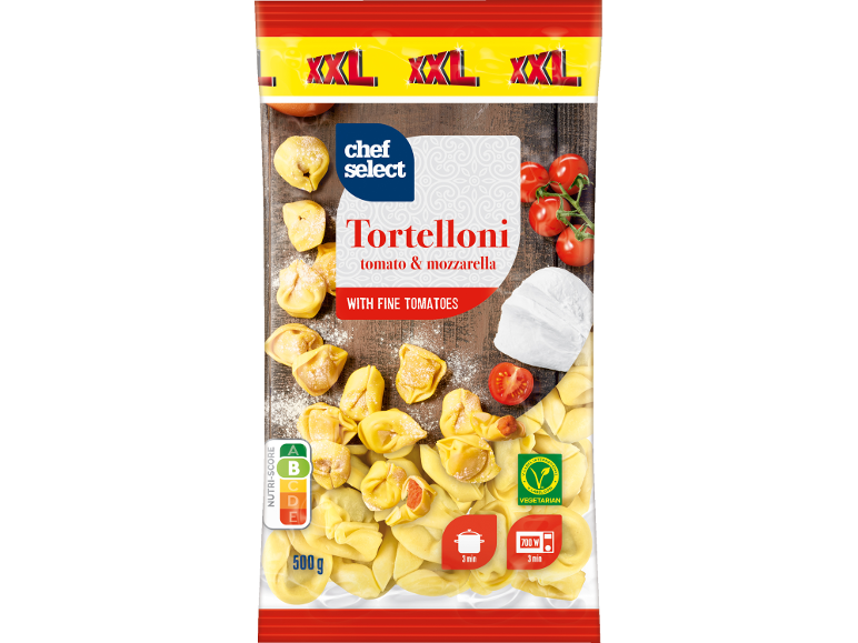 Chef Select XXL tortelloni med tomat og mozzarella, 500g
