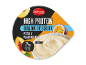 Højprotein kvarkdessert med fersken og passionsfrugt, 24g protein, lavt fedtindhold.
