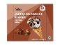 Chokolade vanilje isvafler, 6 styk, med kakao og hasselnødder.
