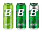 Tre energidrikdåser: citron, original og original zero.