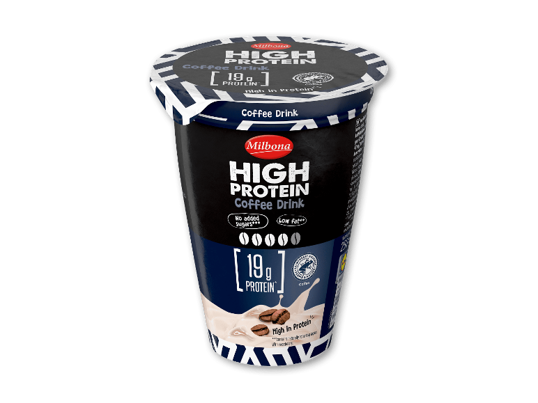 MILBONA high protein kaffedrik med 19g protein, uden tilsat sukker.