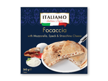 Italiamo Focaccia med bacon og ost