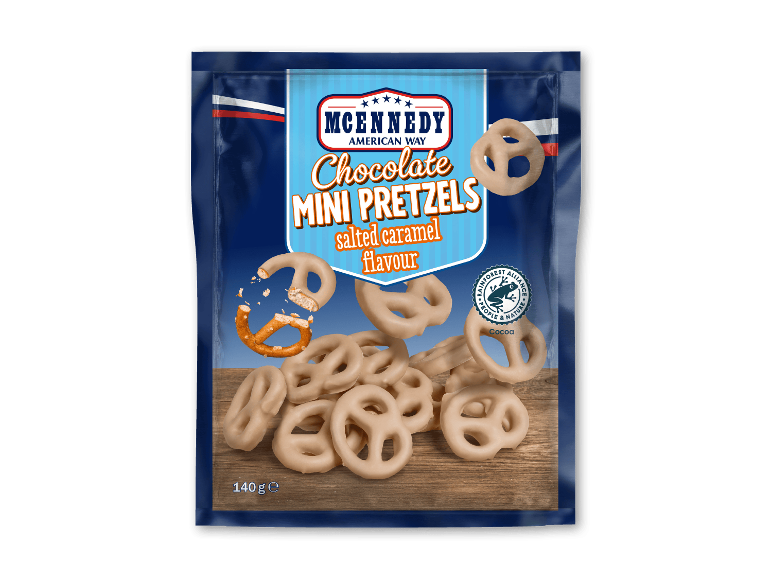 McEnnedy chokolade-minipretzels med smag af saltet karamel, 140g