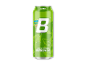 Grøn energidrikdåse med teksten 'Lemon' og 'Booster'.