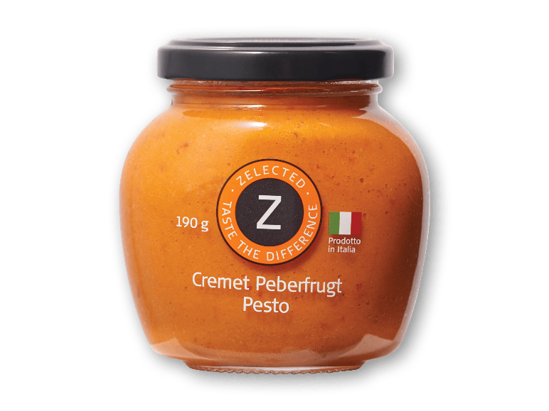 Cremet peberfrugtpesto i glas, 190 g.