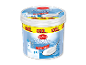 Græsk yoghurt, 2% fedt, 1,1 kg, XXL størrelse, med en skefuld yoghurt.