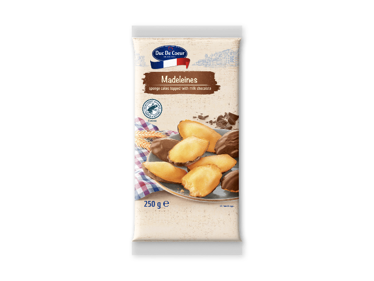 Madeleines med chokoladebund