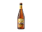 En 75 cl flaske dobbelt ravgylden øl med 6,5 % alkoholindhold.