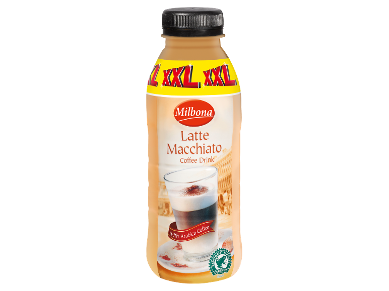 XXL Latte Macchiato kaffedrik med Arabica kaffe, Rainforest Alliance certificeret.
