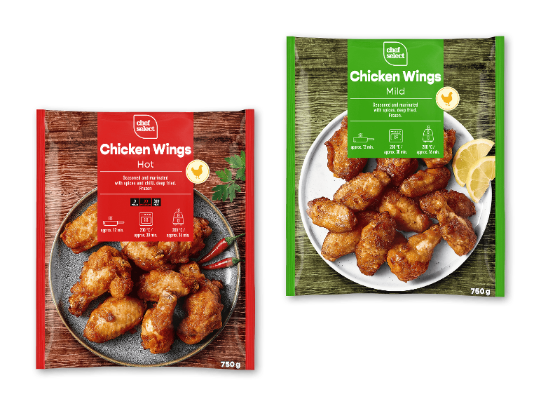 Chef Select Chicken Wings Hot og Mild, 750g