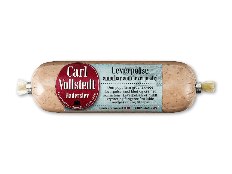 Smørbar leverpølse, uden gluten, dansk produceret.