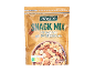 Pose med snackblanding med macadamia, Nutri-Score B og 200g.