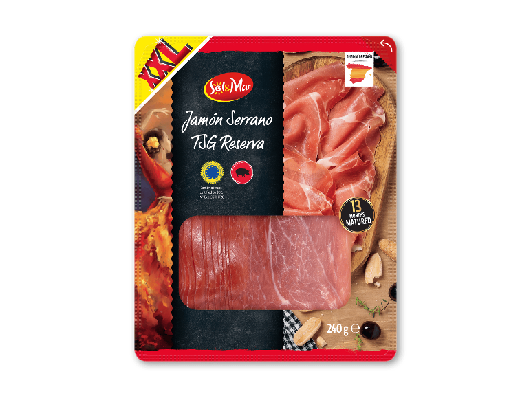 SOL&MAR Jamón Serrano TSG Reserva, 240 g
