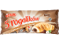 Fem croissanter med nødde-kakao fyld, individuelt pakket.