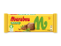 Mælkechokolade med mint og mandelkrokant i gul emballage.
