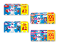 Pakker med 12 immunstøttende drikke i forskellige smagsvarianter, inklusive en børnevariant med Super Mario-tema.