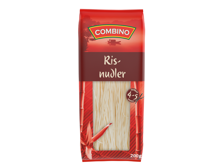 Pakke risnudler med asiatisk landskab og bambus, klar på 4-5 minutter, 200g.