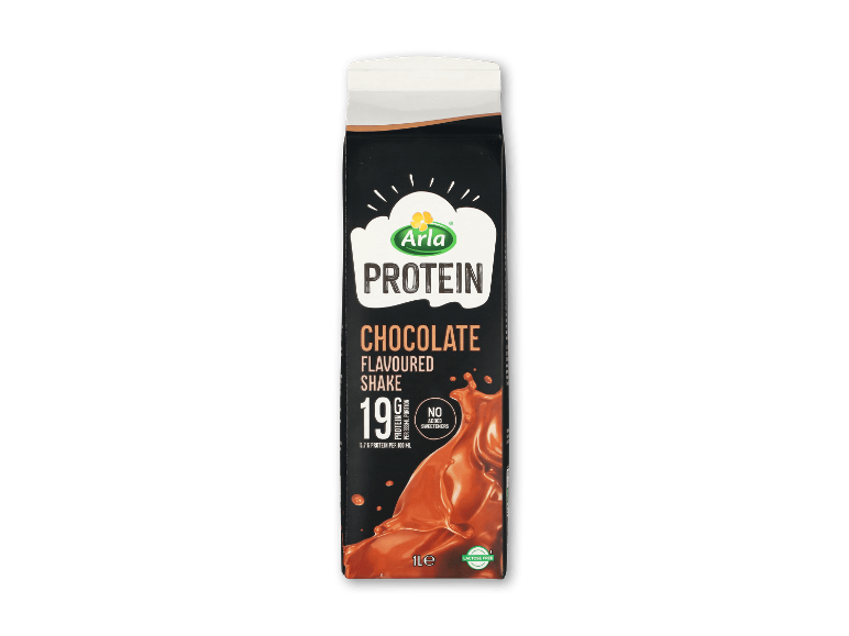 Proteindrik med chokoladesmag i en 1 l karton.