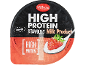 Jordbærmælkeprodukt med højt proteinindhold og lavt fedtindhold.
