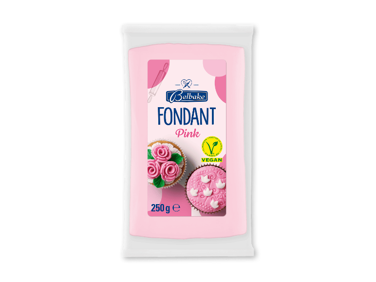 Lyserød fondant til bagning og dekoration, 250g