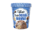 Bøtte med is med smag af cookie dough og brownie.