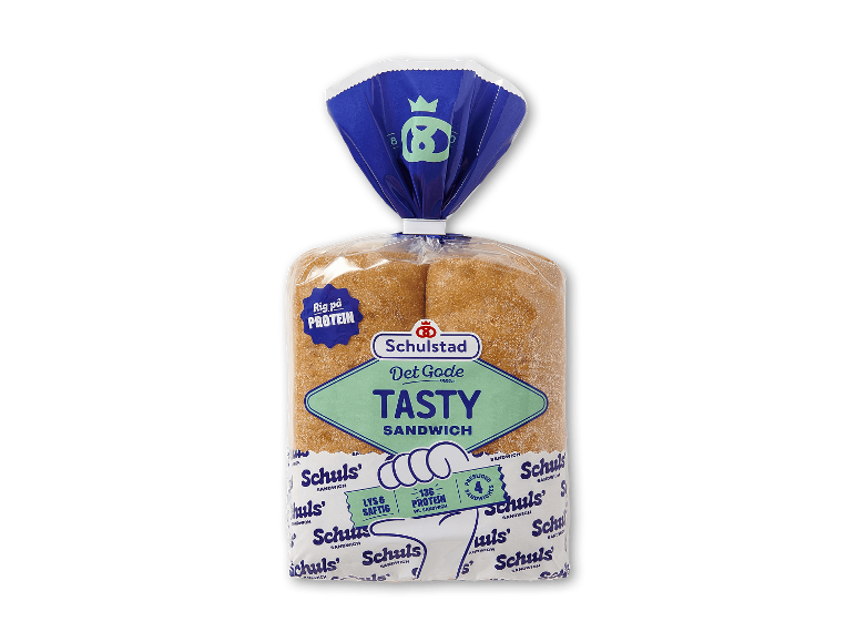 Pakket lyst og blødt sandwichbrød med højt proteinindhold.