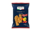 Focaccia kiks med peberfrugt og tørrede tomater i en mørkeblå pakke.