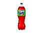 Fanta Exotic 1,75l flaske med grøn etiket og rød sodavand