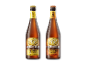 To 75 cl flasker belgisk øl, Blonde og Double Ambrée.