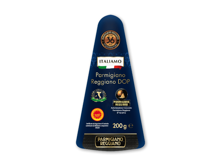 Parmigiano Reggiano DOP ostekile, lagret over 36 måneder, 200g.