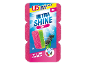 Pakke med tre lyserøde erstatningssvampe til opvask med teksten 'ULTRA SHINE SOFT'.